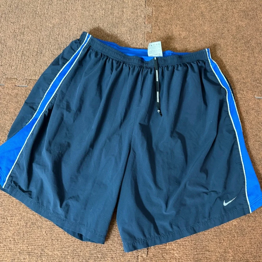 Nike Dri-FIT Mens‎ XL Blue Running Shorts Zipper Pocket RN56323 Athletic Gym